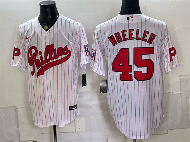Men's Philadelphia Phillies #45 Zack Wheeler White 2026 Field of Dreams Stadium Stitched Baseball Jersey